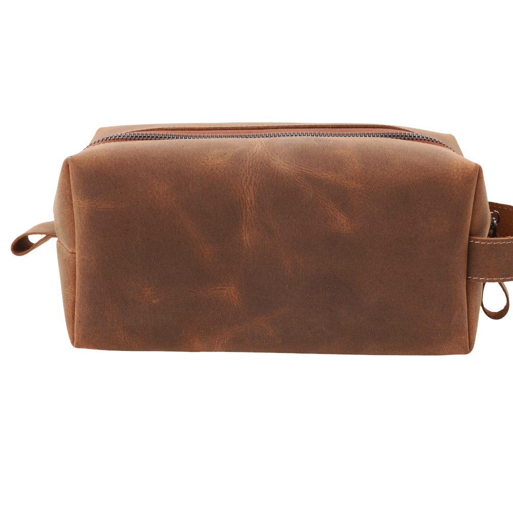 Leather Dopp Kit Bag - Travel Organizer