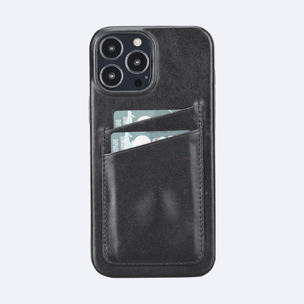 Customizable】iPhone 14 Pro Leather Phone Case +Card Holder
