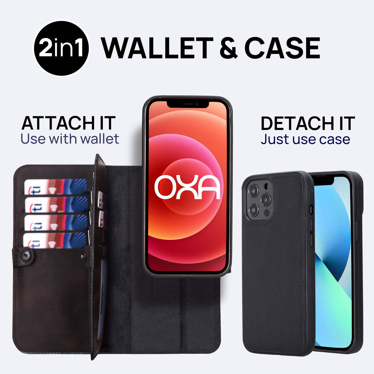 iPhone 12 Pro Max Leather Double Wallet Case
