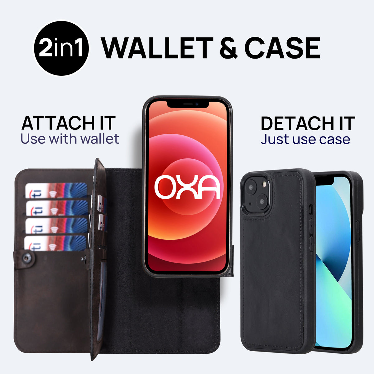 iPhone 13 Leather Double Wallet Case