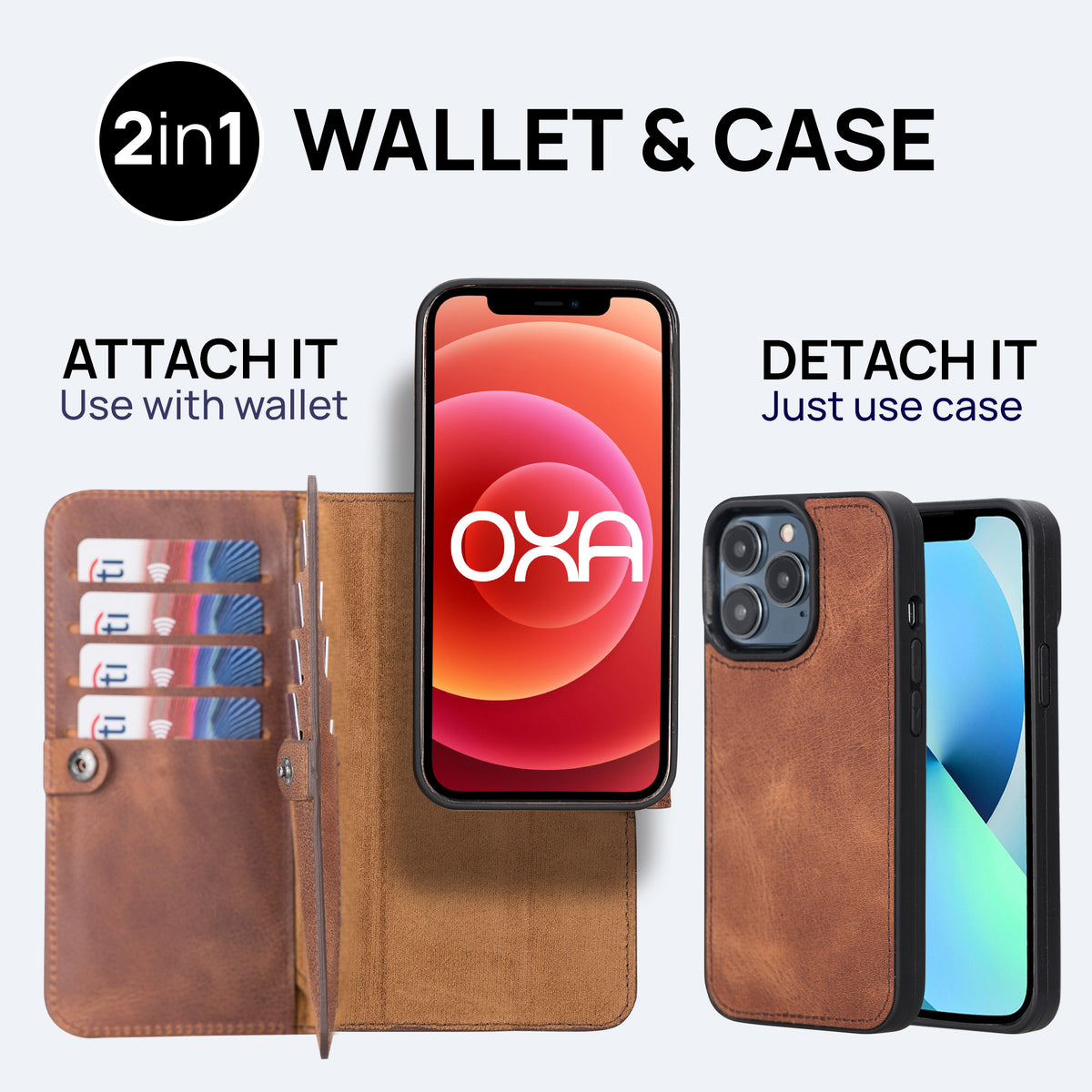 iPhone 13 Pro Leather Double Wallet Case