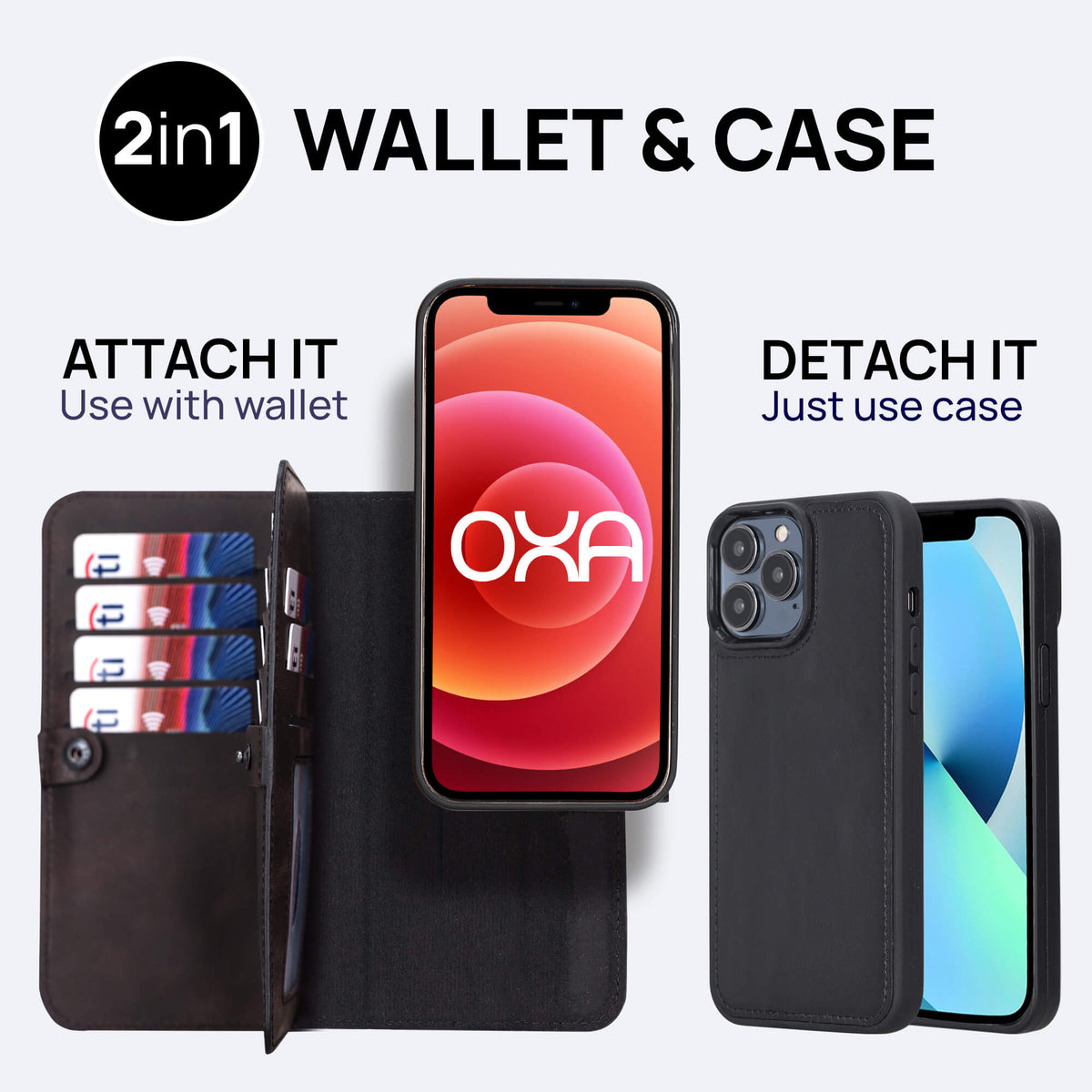 iPhone 13 Pro Max Leather Double Wallet Case