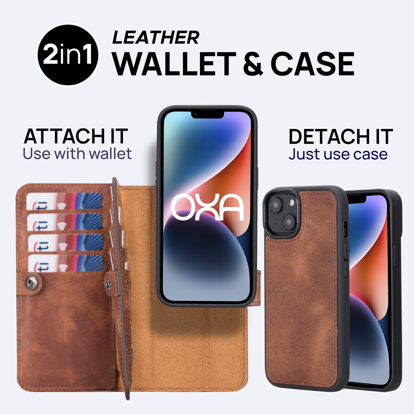iPhone 14 Plus Leather Double Wallet Case