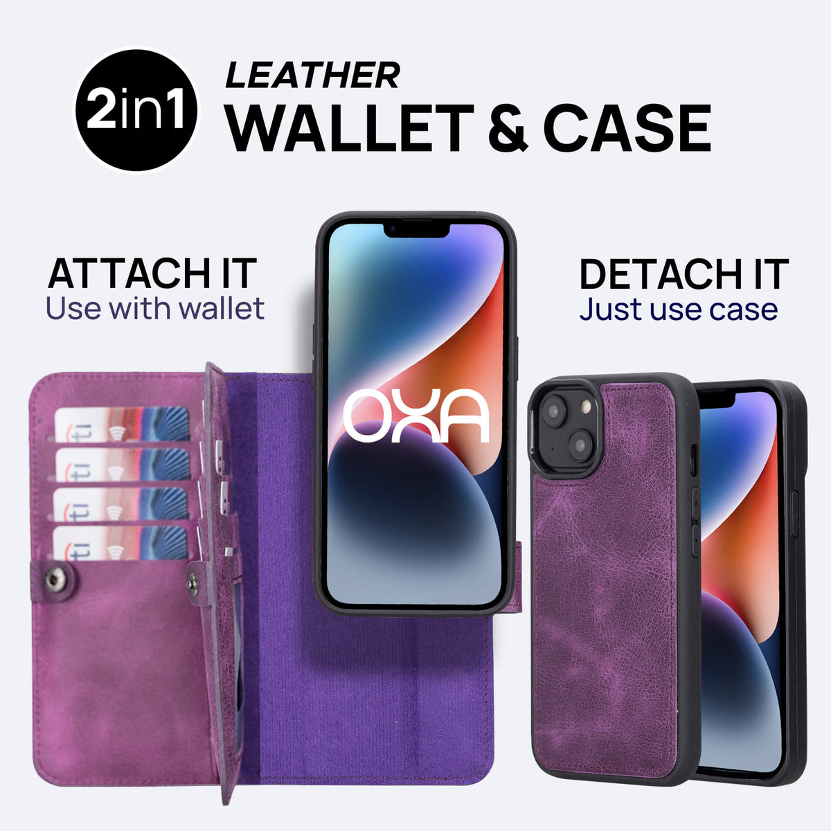 iPhone 15 Leather Double Wallet Case
