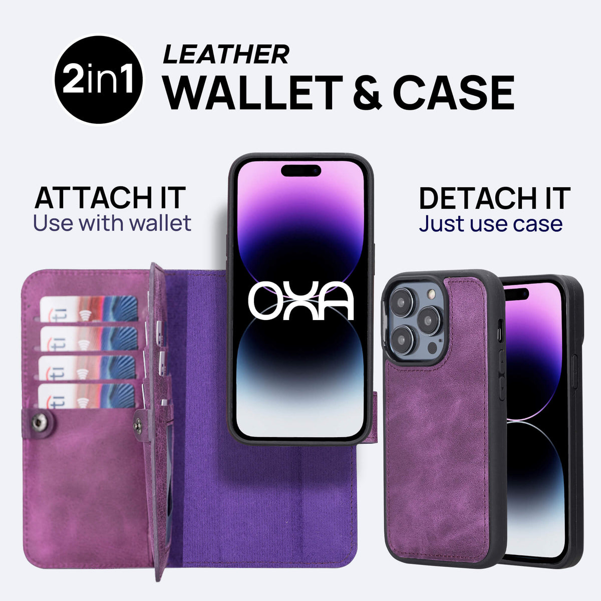 iPhone 15 Pro Leather Double Wallet Case