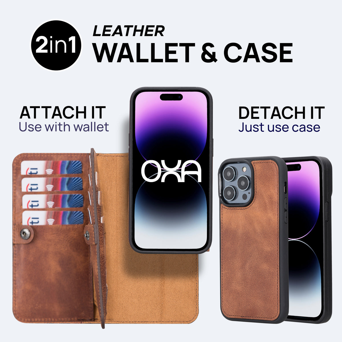 iPhone 14 Pro Max Leather Double Wallet Case