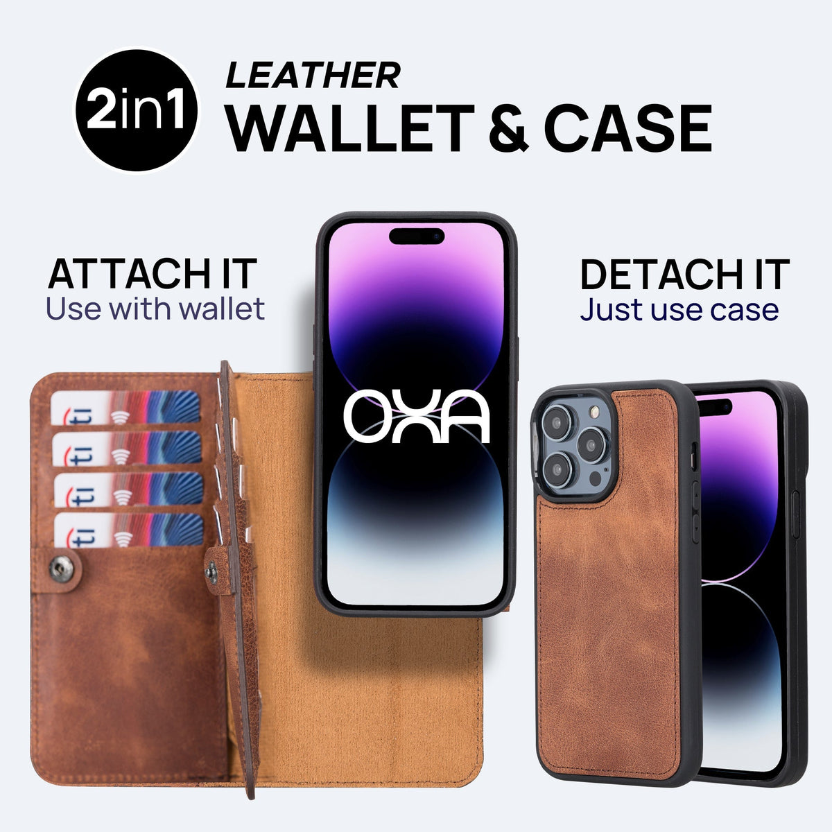 iPhone 15 Plus Leather Double Wallet Case
