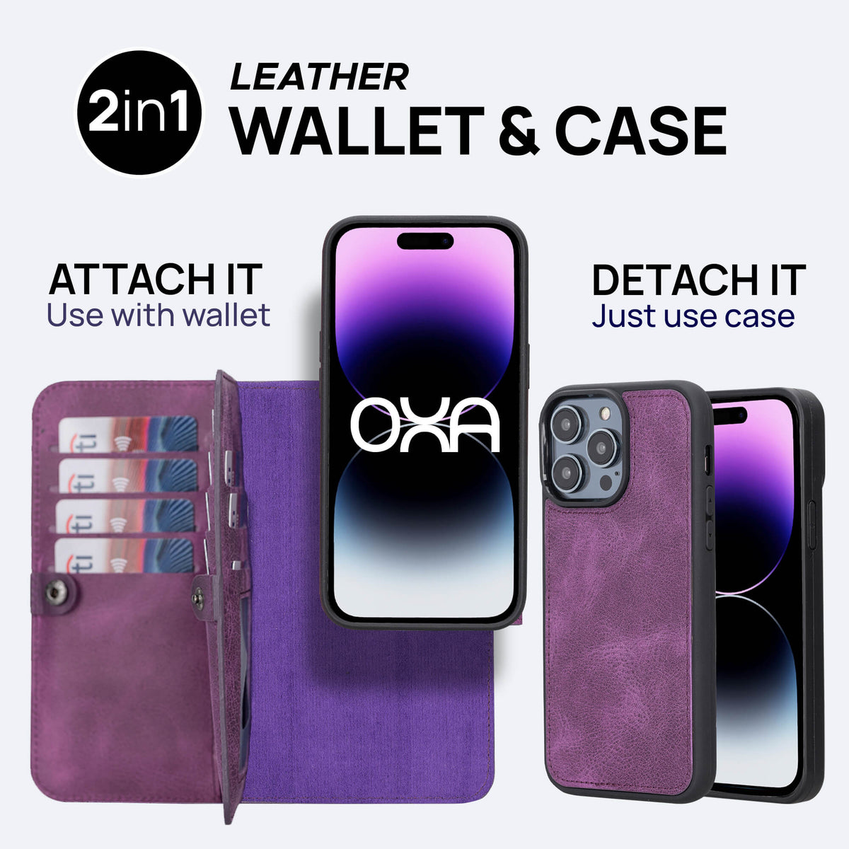 iPhone 15 Pro Max Leather Double Wallet Case