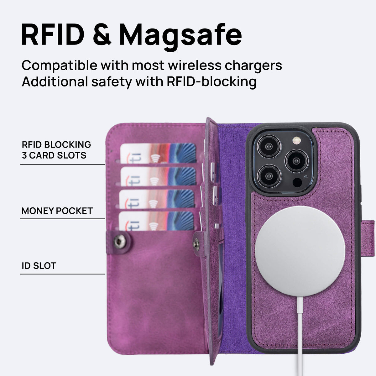 iPhone 15 Pro Max Leather Double Wallet Case