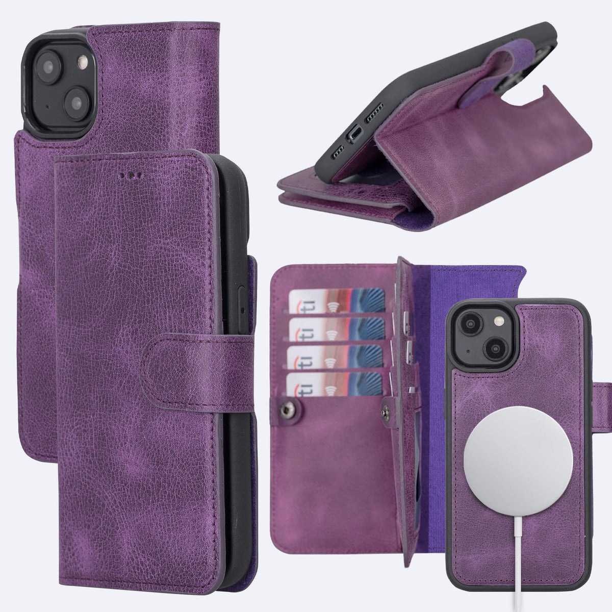 iPhone 15 Leather Double Wallet Case
