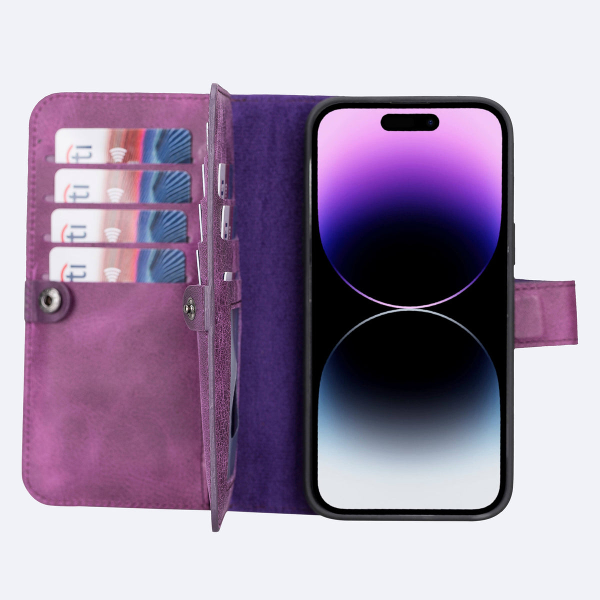 iPhone 15 Pro Max Leather Double Wallet Case