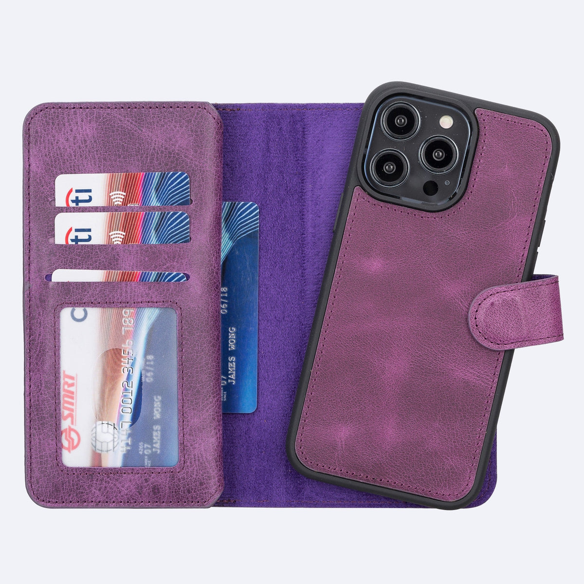 iPhone 15 Plus Leather Double Wallet Case