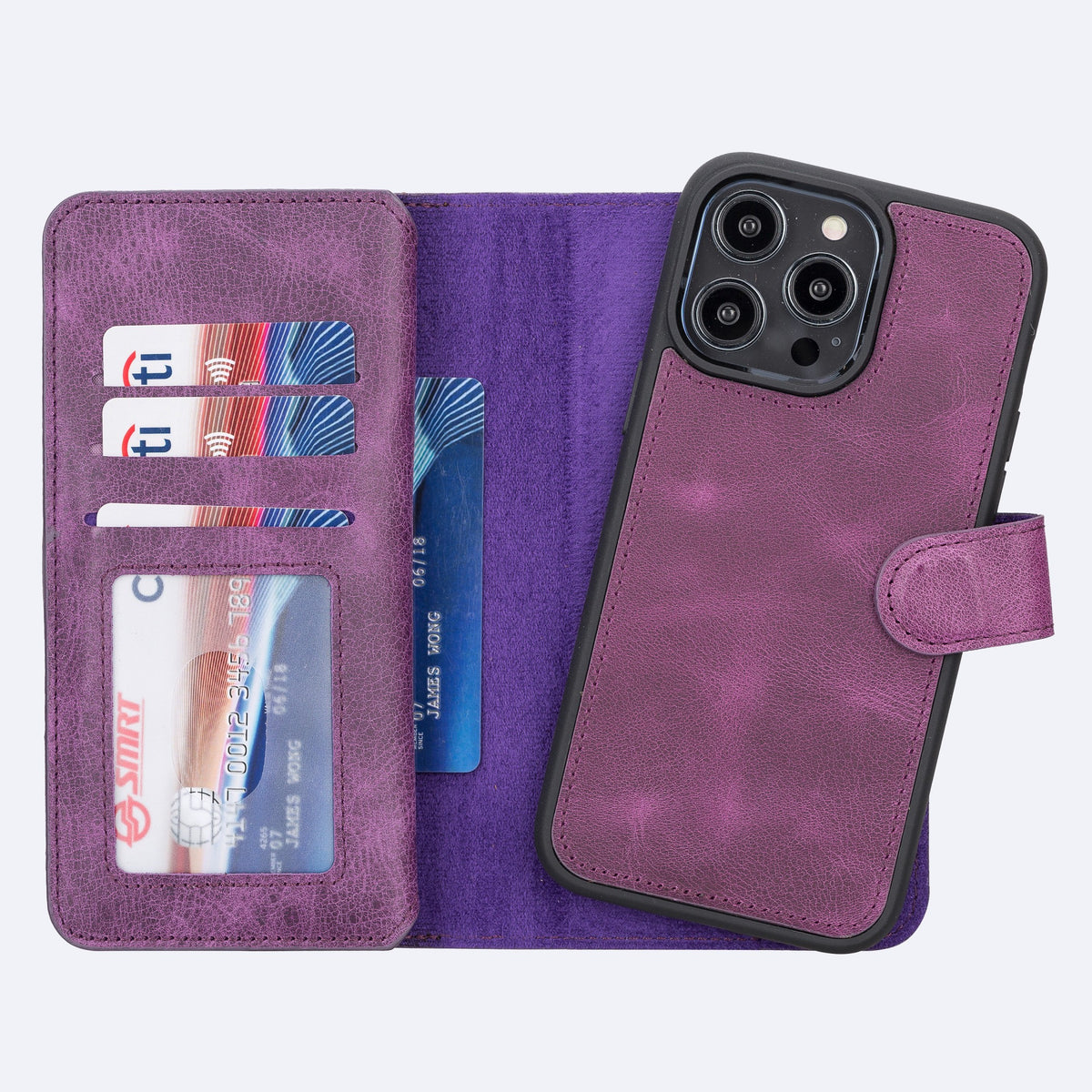 iPhone 15 Pro Leather Double Wallet Case