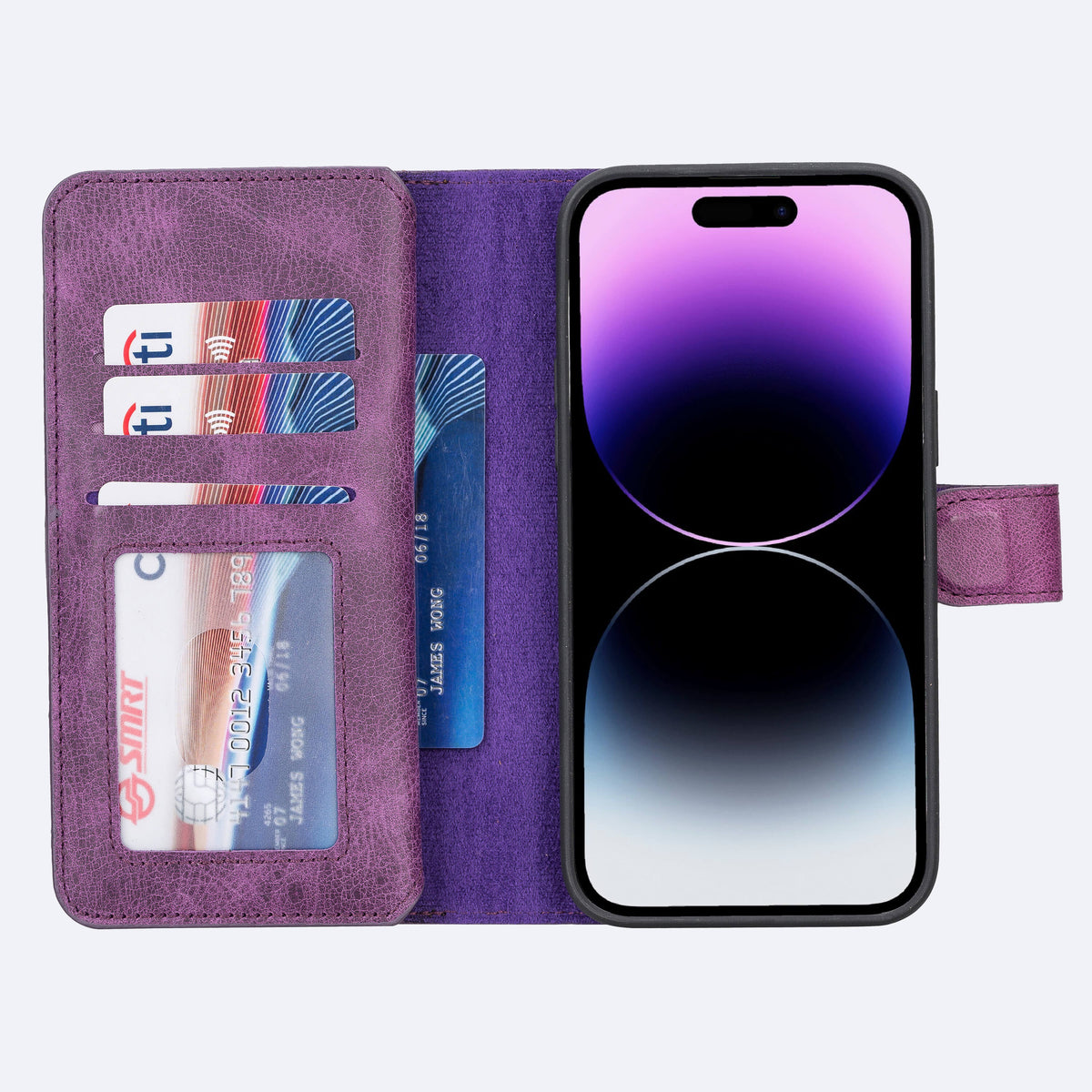 iPhone 15 Pro Leather Double Wallet Case