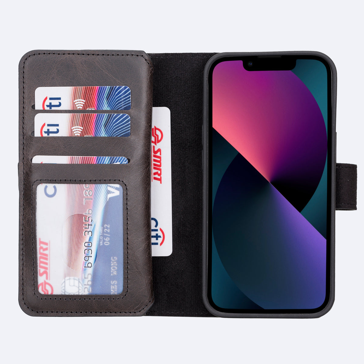 iPhone 13 Leather Double Wallet Case