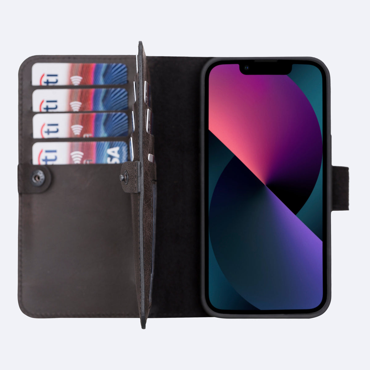 iPhone 13 Leather Double Wallet Case