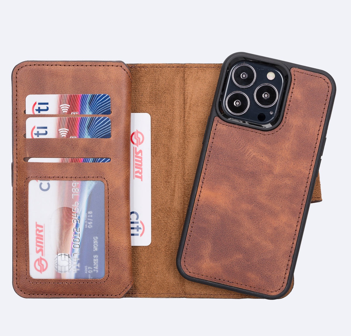 iPhone 13 Pro Leather Double Wallet Case