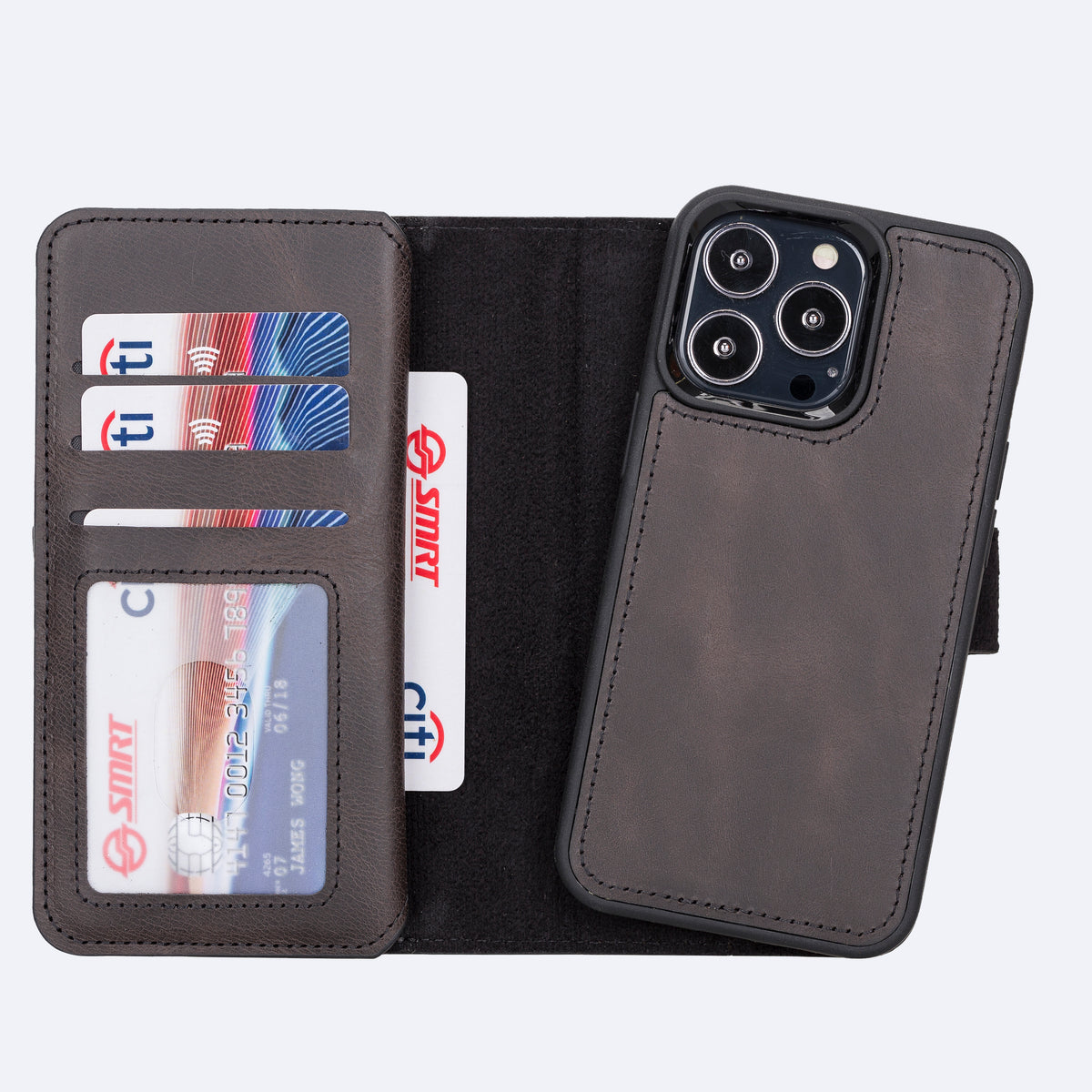 iPhone 13 Pro Leather Double Wallet Case