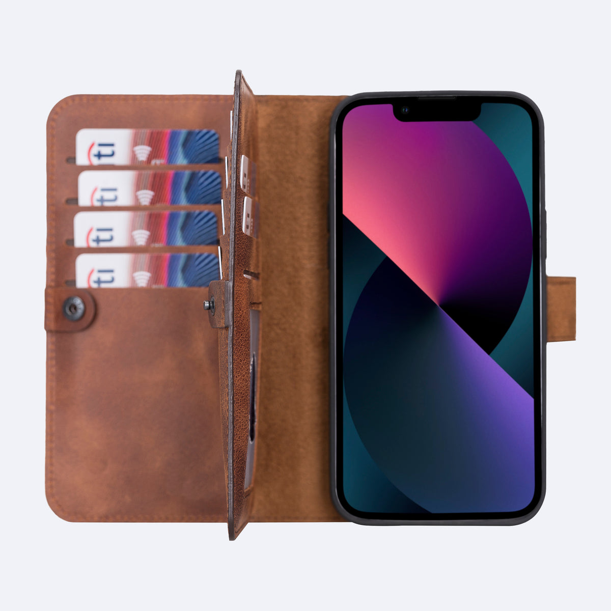 iPhone 13 Pro Leather Double Wallet Case