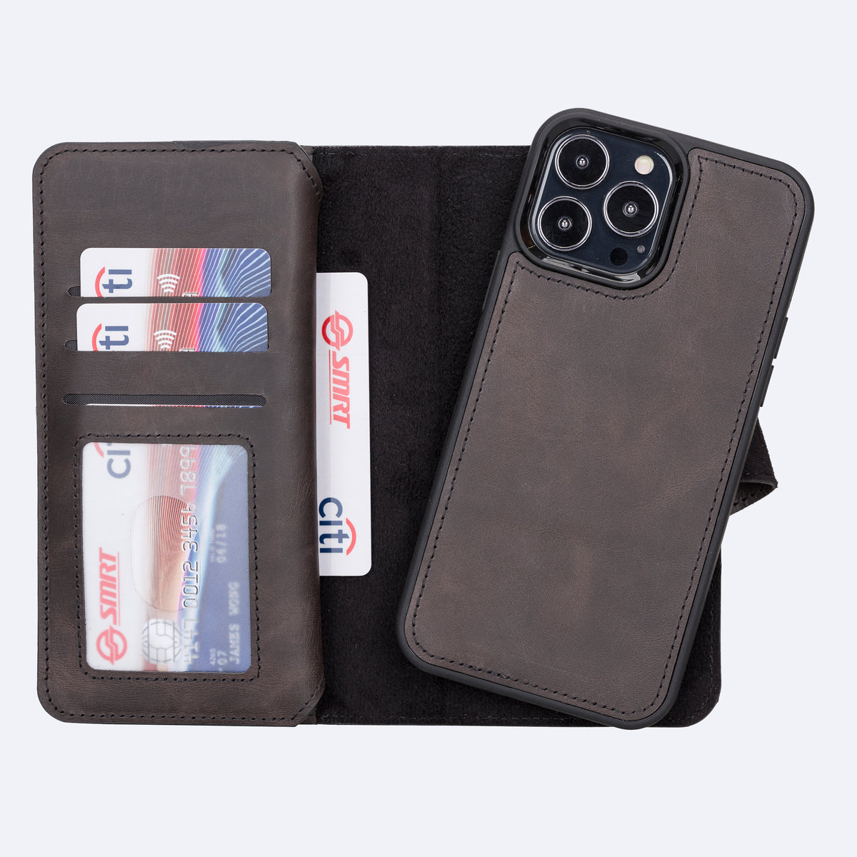 iPhone 13 Pro Max Leather Double Wallet Case