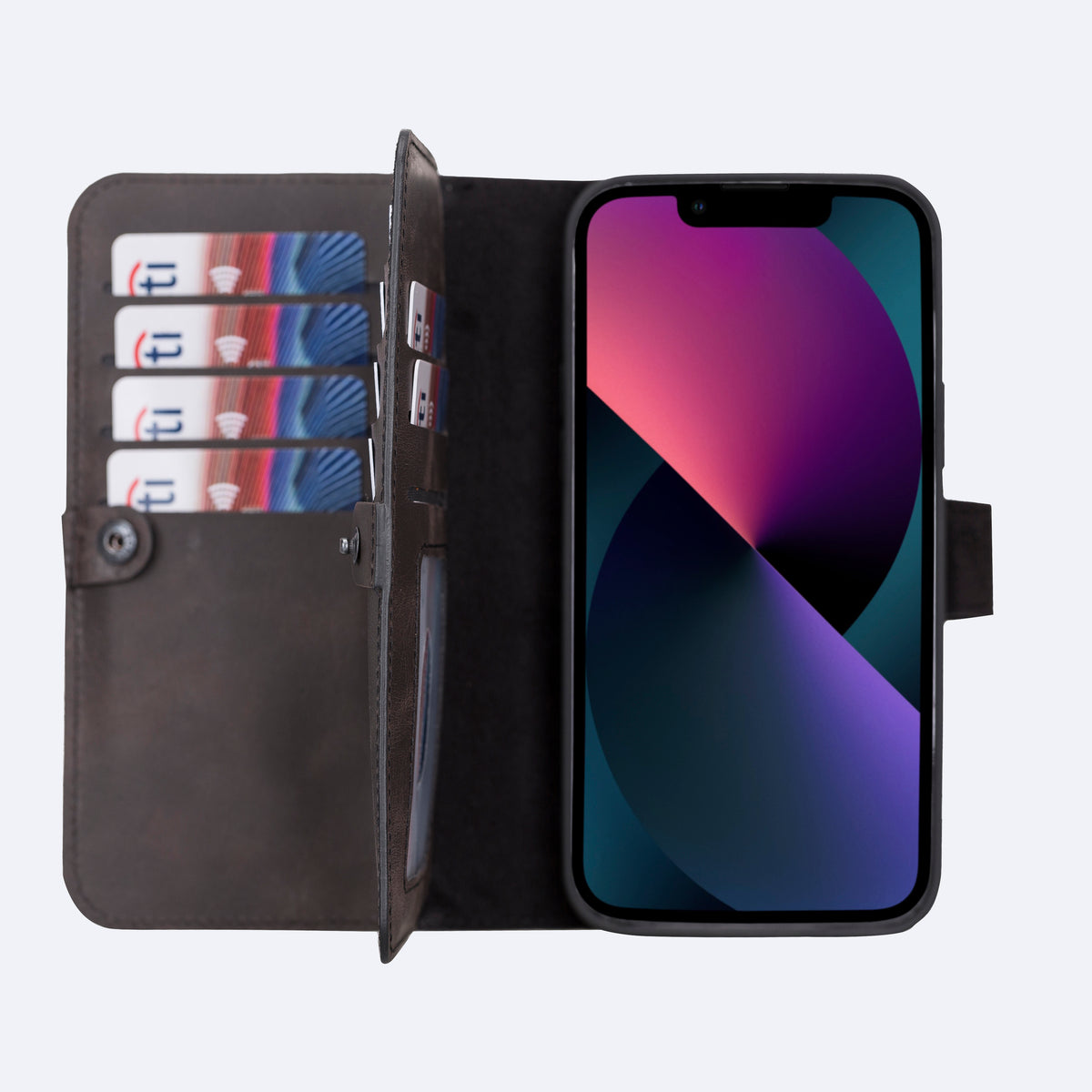 iPhone 13 Pro Max Leather Double Wallet Case