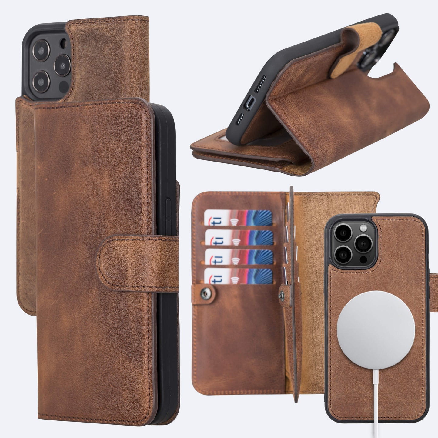 iPhone 12 Pro Leather Double Wallet Case