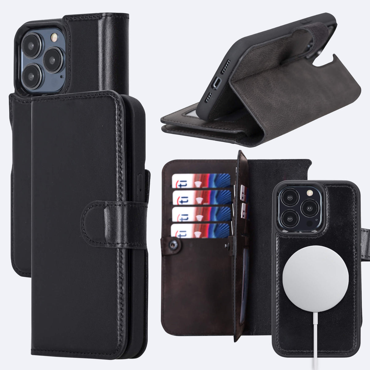 iPhone 13 Pro Max Leather Double Wallet Case