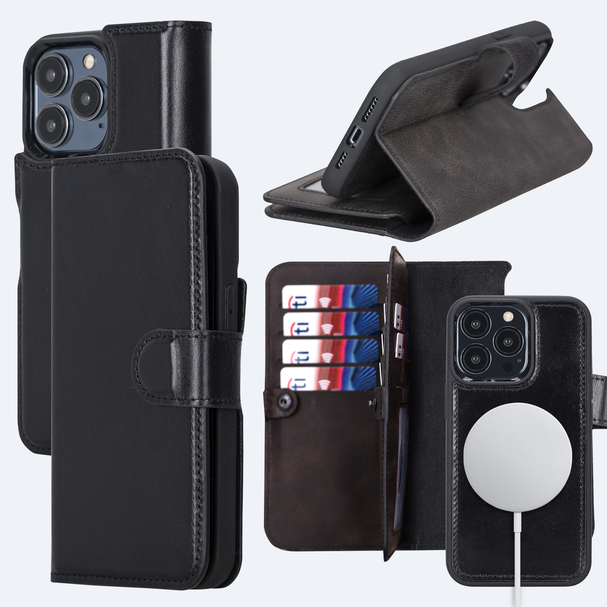 iPhone 13 Pro Leather Double Wallet Case