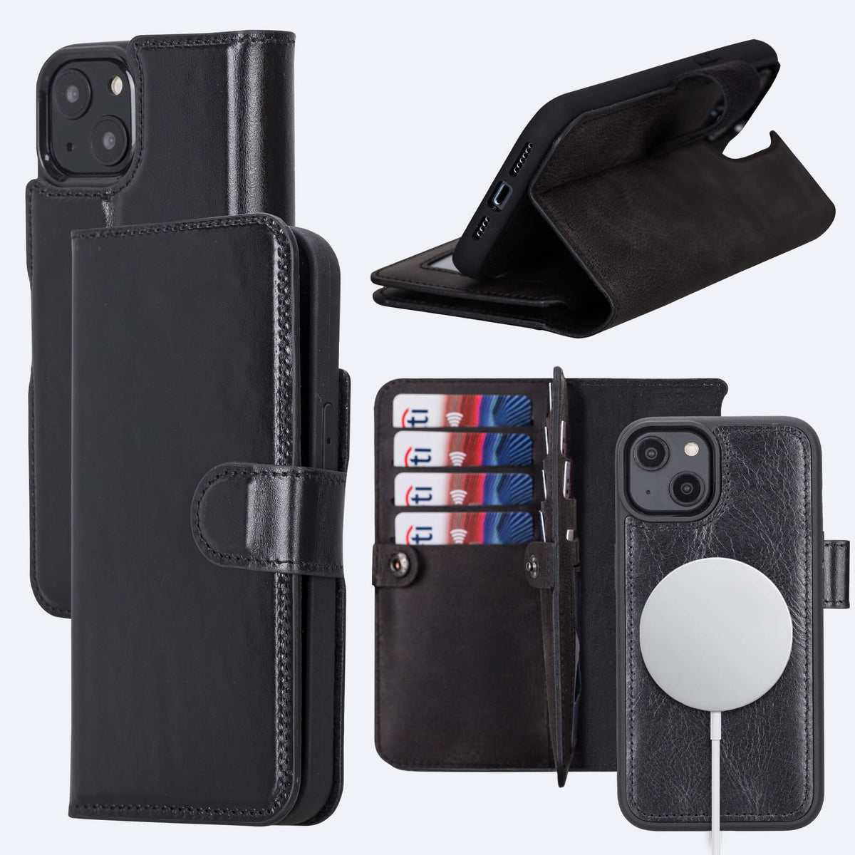 iPhone 14  Leather Double Wallet Case