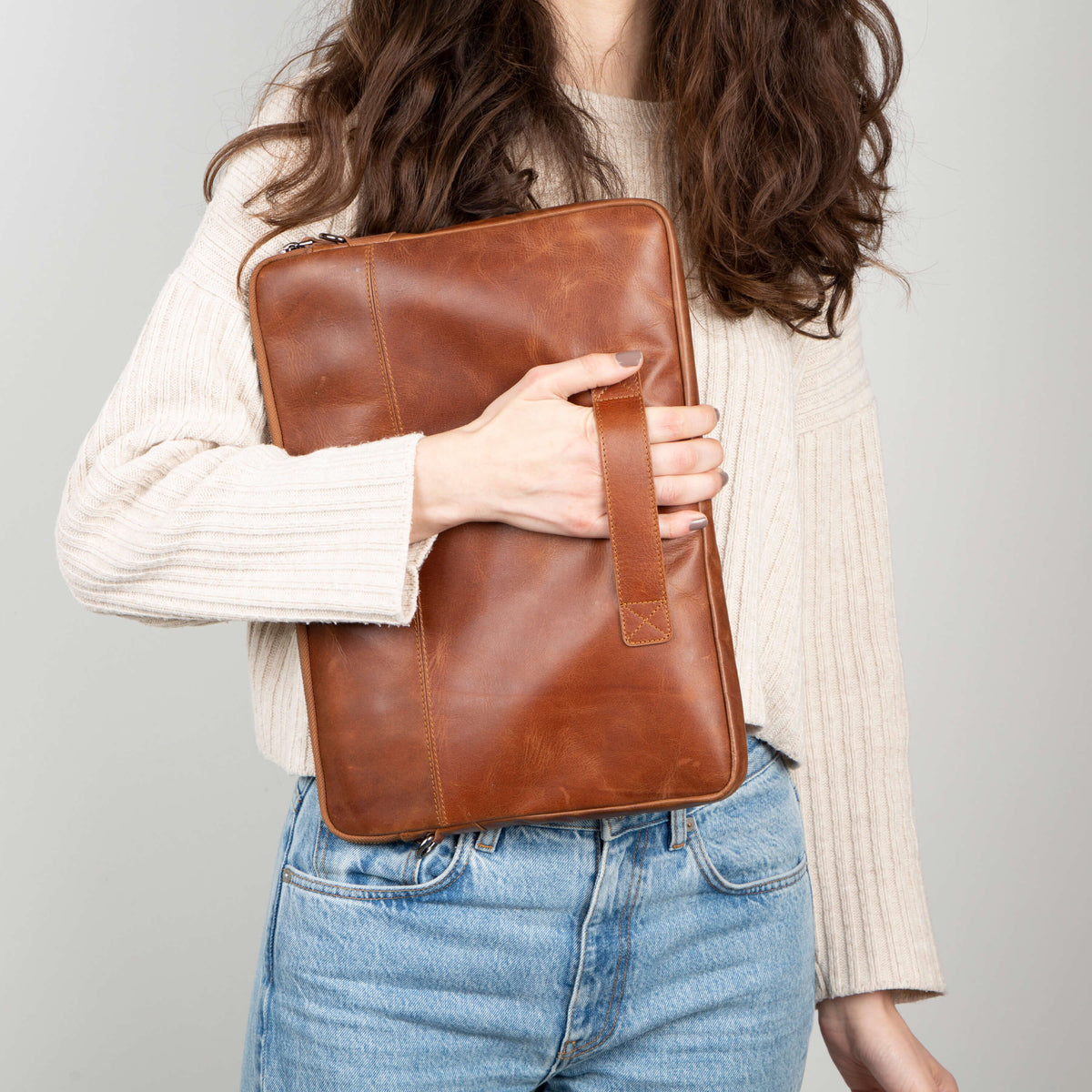Leather iPad & Laptop Bag - Classic