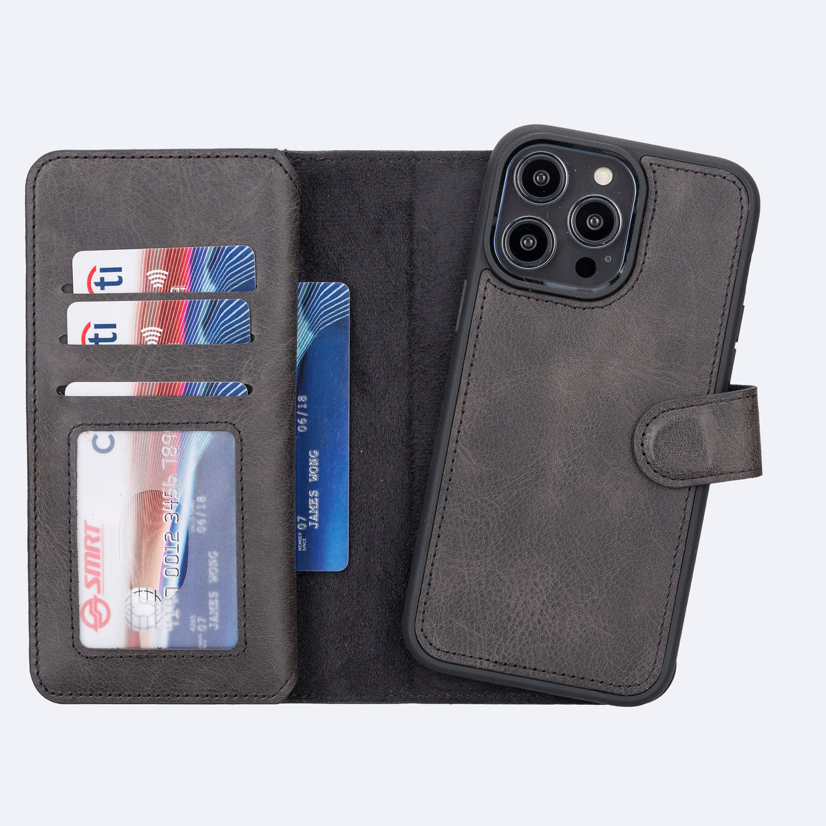 iPhone 15 Pro Max Leather Double Wallet Case