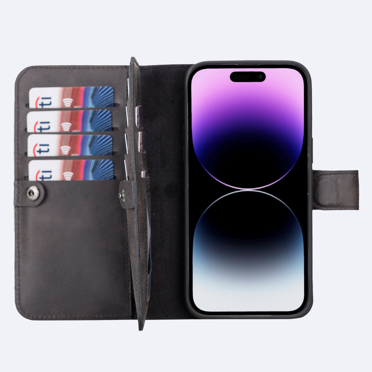 iPhone 14 Pro Max Leather Double Wallet Case