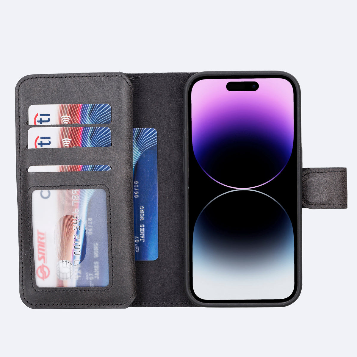 iPhone 14 Pro Leather Double Wallet Case