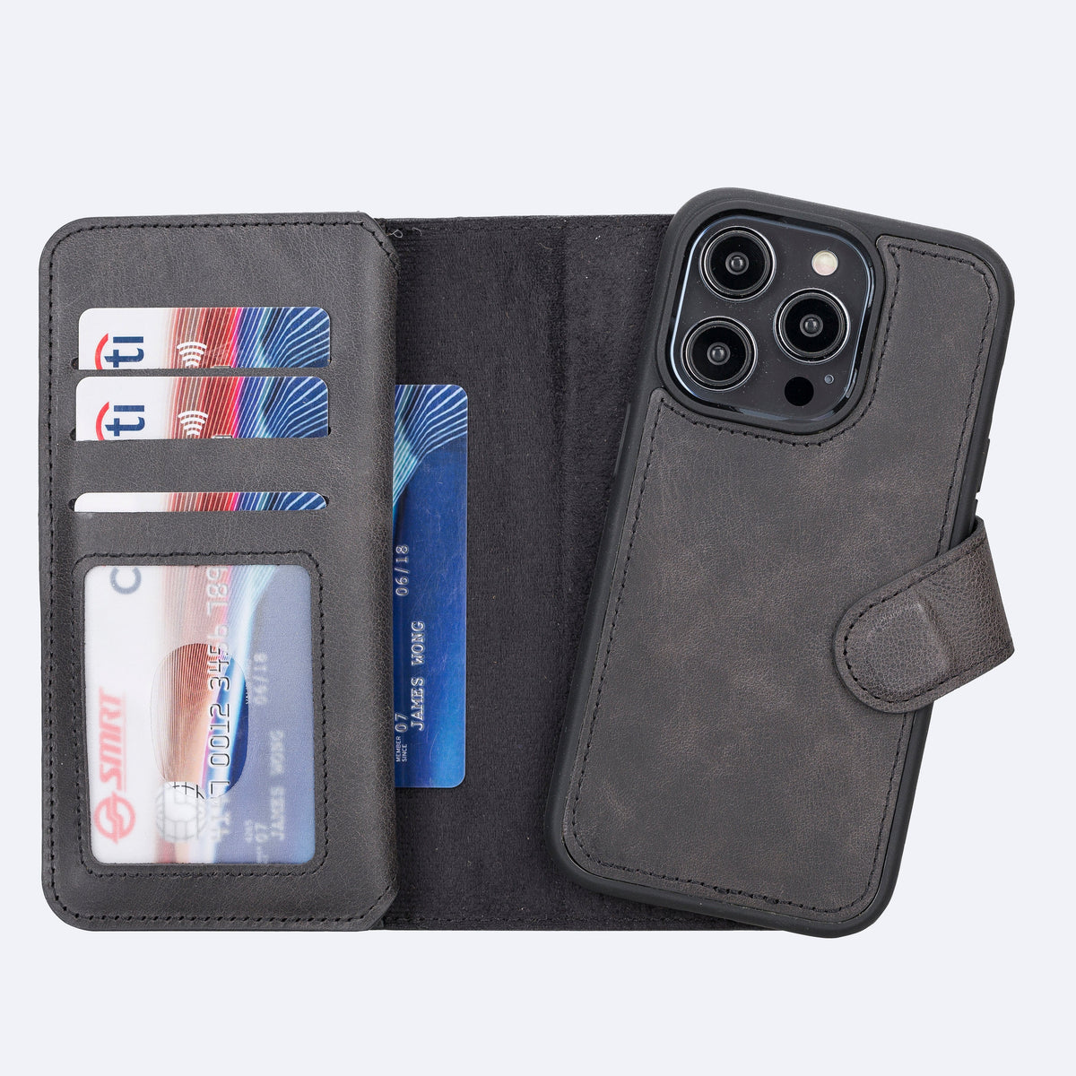 iPhone 15 Pro Leather Double Wallet Case