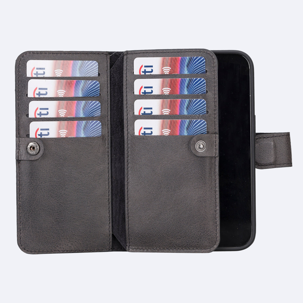 iPhone 15 Pro Leather Double Wallet Case