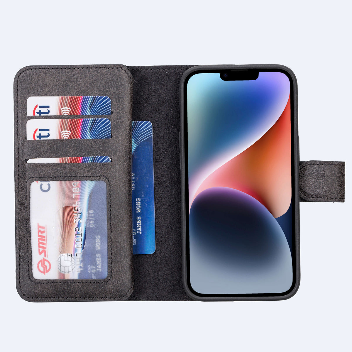 iPhone 14 Leather Double Wallet Case