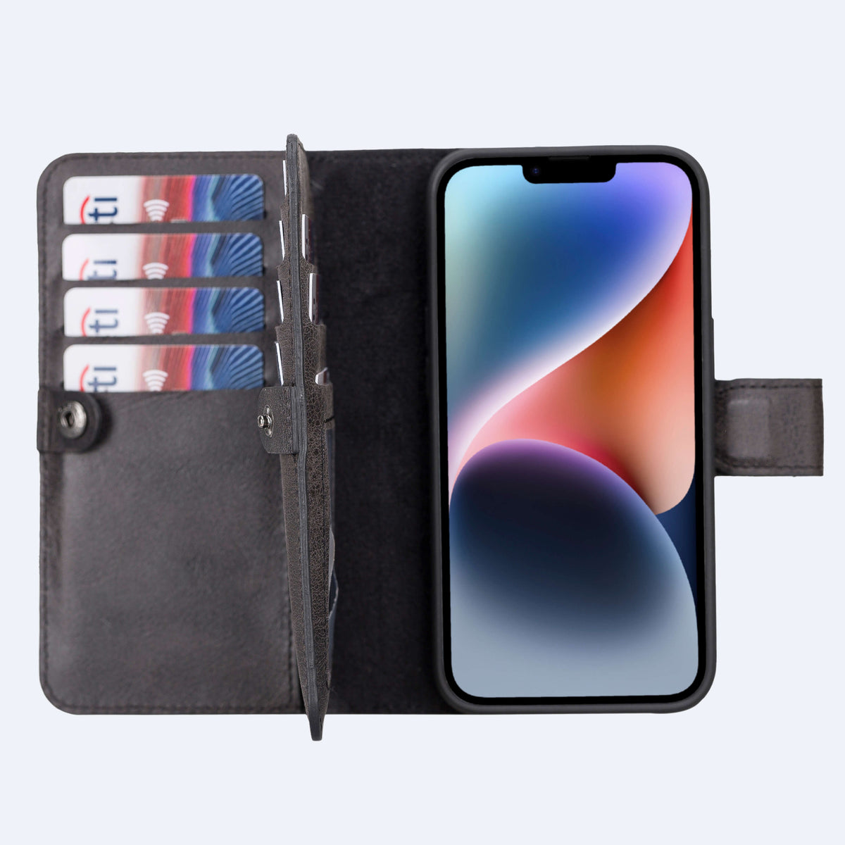 iPhone 14 Leather Double Wallet Case