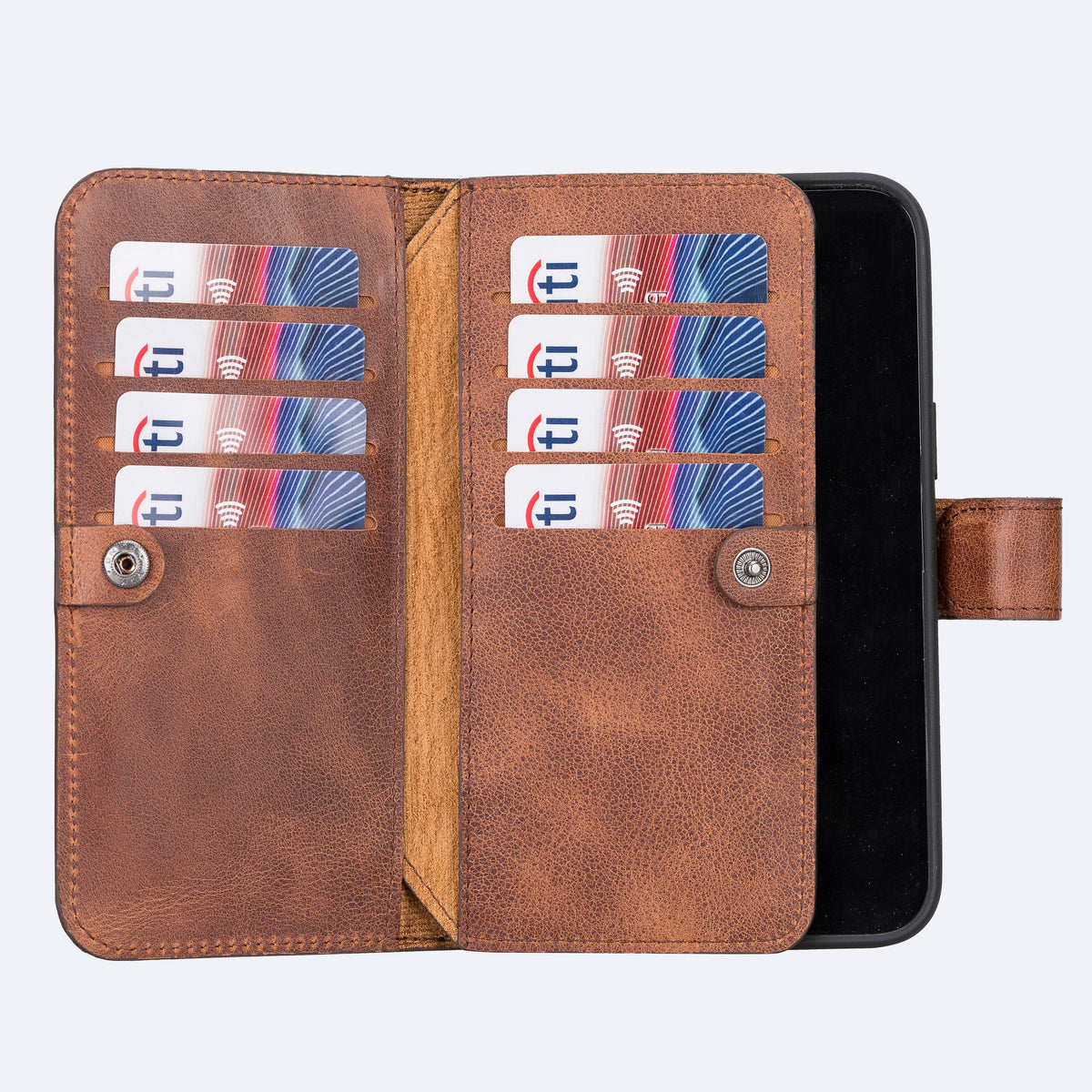 iPhone 15 Pro Max Leather Double Wallet Case