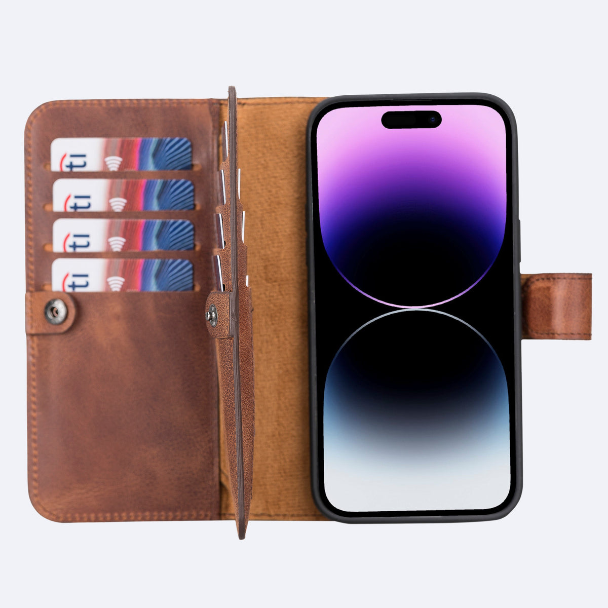 iPhone 15 Pro Max Leather Double Wallet Case