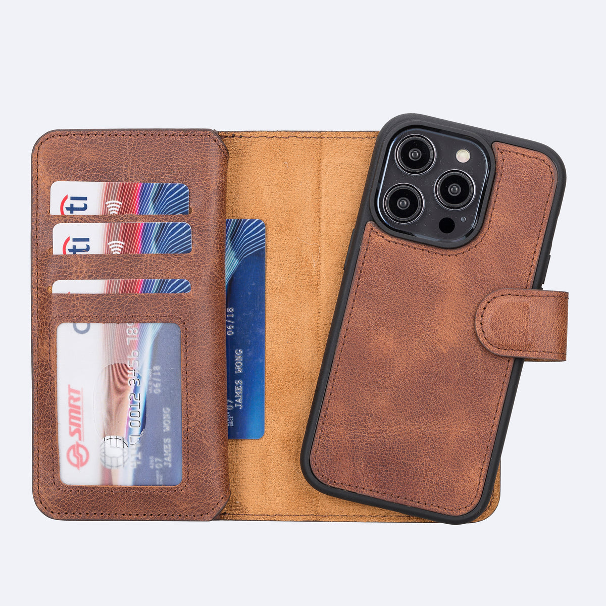 iPhone 14 Pro Leather Double Wallet Case