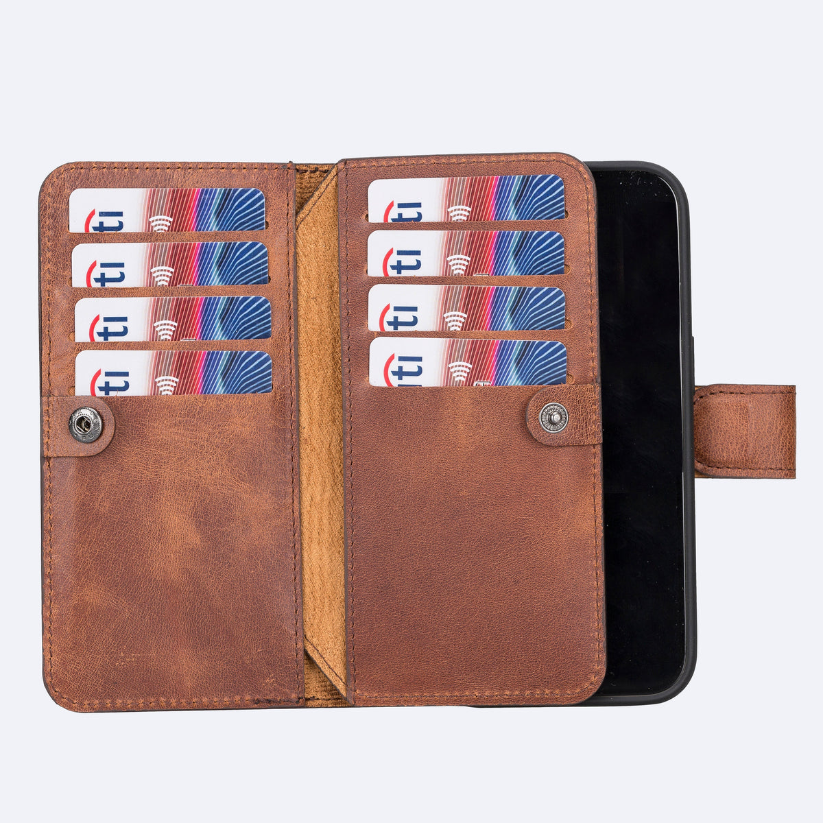 iPhone 15 Plus Leather Double Wallet Case