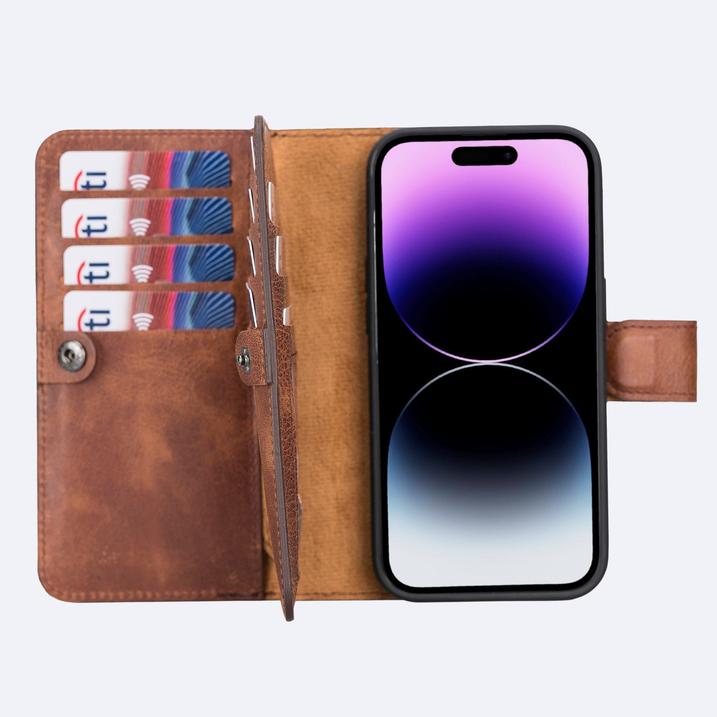 iPhone 15 Pro Leather Double Wallet Case