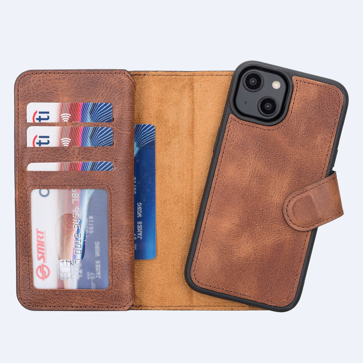 iPhone 14 Leather Double Wallet Case