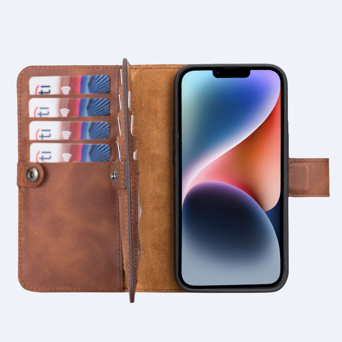 iPhone 14 Leather Double Wallet Case
