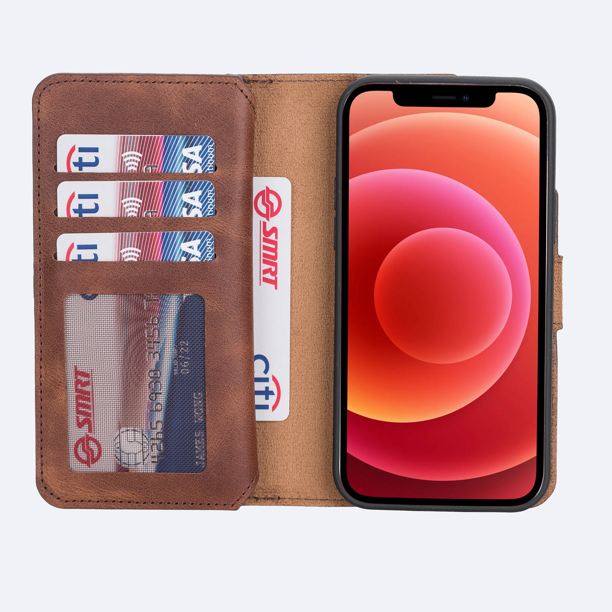 iPhone 12 Leather Double Wallet Case