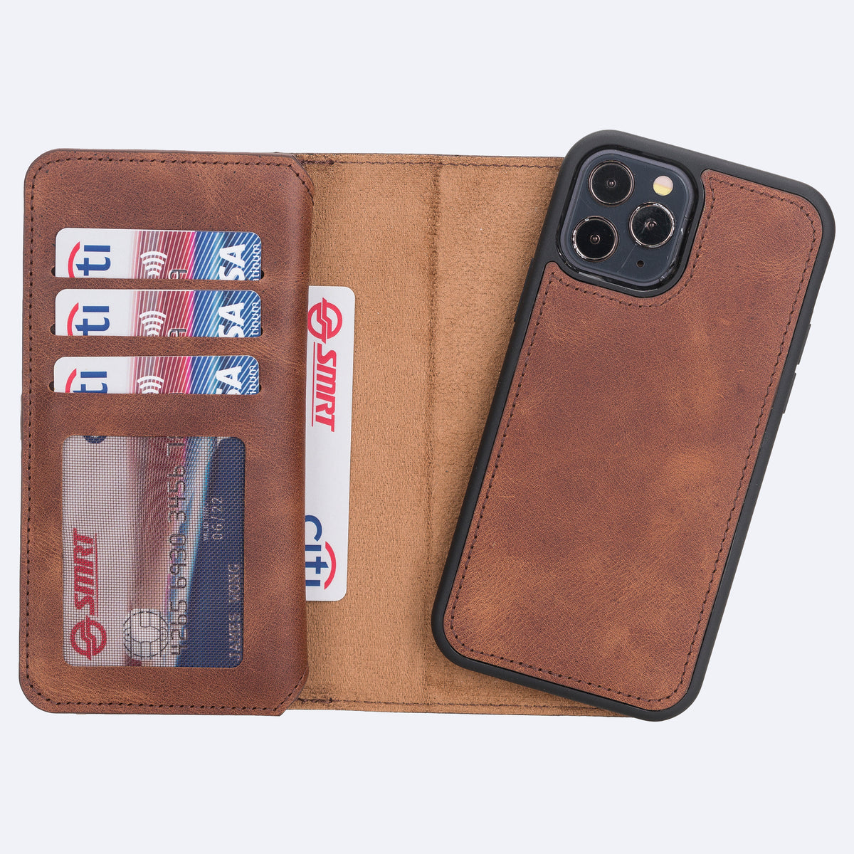 iPhone 12 Leather Double Wallet Case