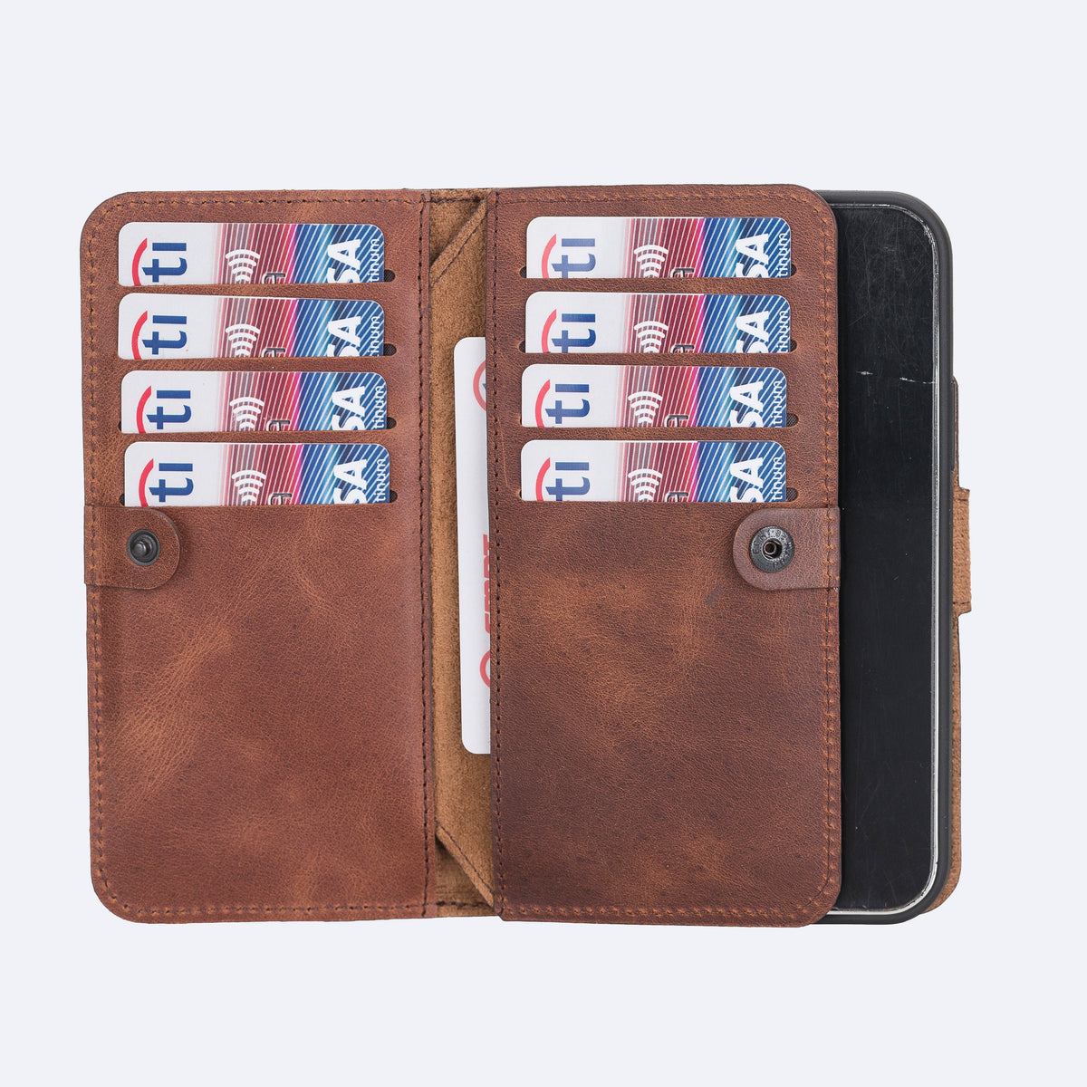 iPhone 12 Mini Leather Double Wallet Case