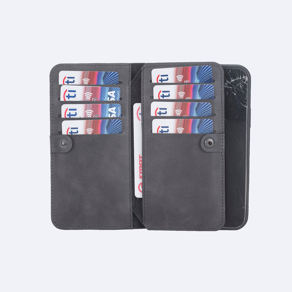 iPhone 12 Leather Double Wallet Case