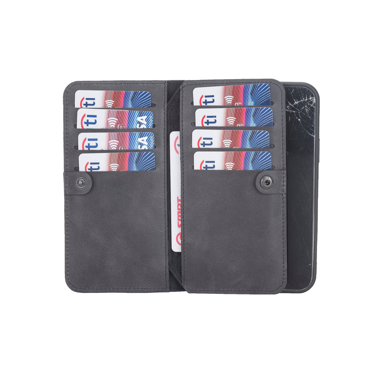 iPhone 12 Leather Double Wallet Case