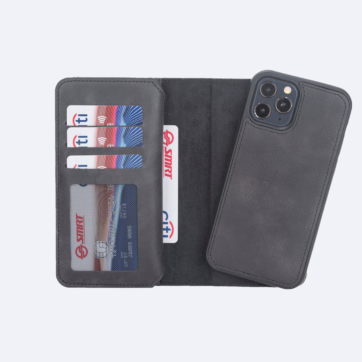iPhone 12 Leather Double Wallet Case